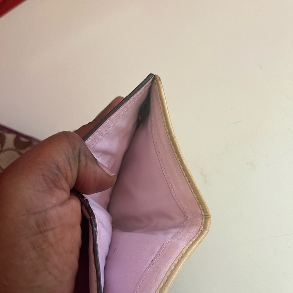 Preowned Coach Tan Wallet with Gold Accents - Picture 6 of 8